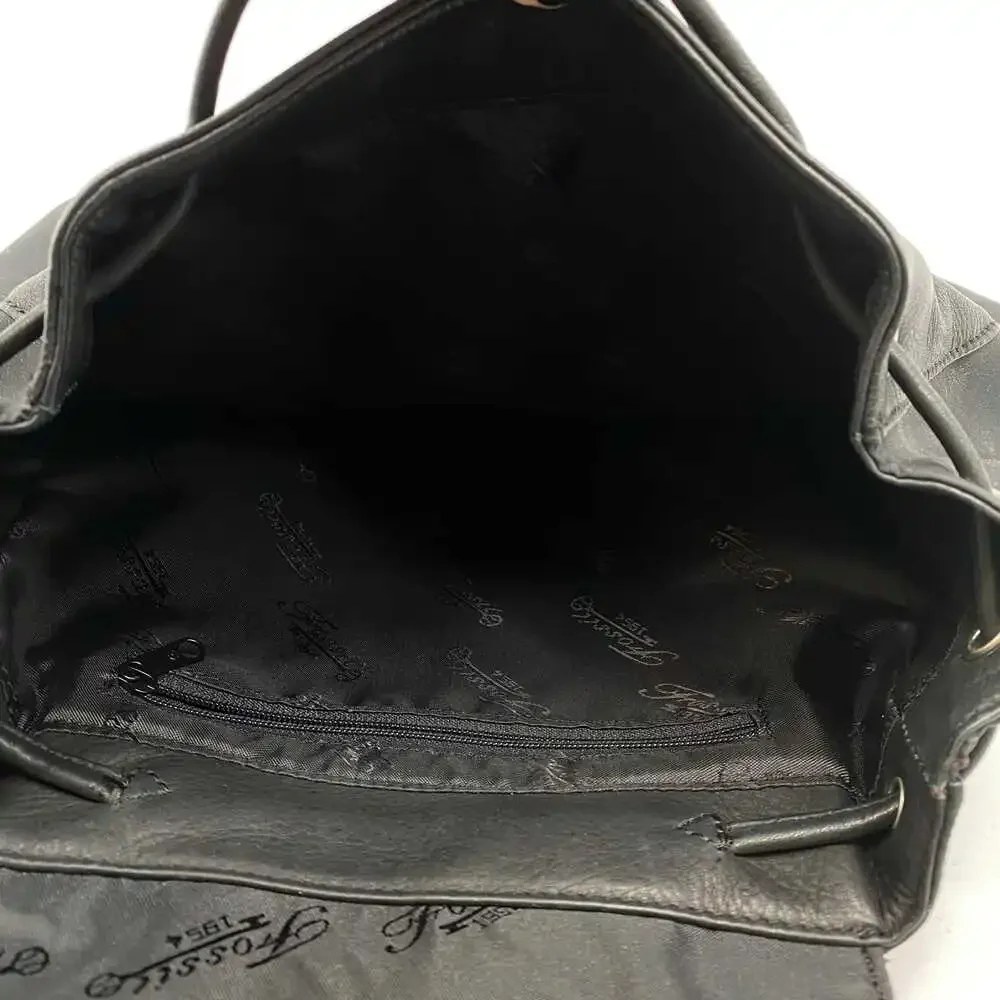 Fossil Black Backpack | OS Regular | Classic Solid Bag for Women